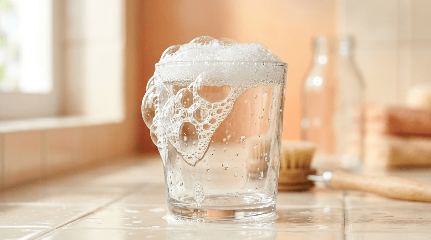 Fresh, sparkling clean surfaces with a warm peach glow